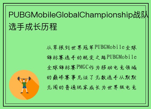 PUBGMobileGlobalChampionship战队选手成长历程